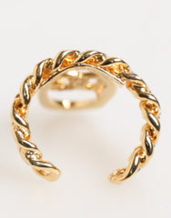 Dolce & Gabbana goudkleurige messing ovale DG-logo ketting verstelbare ring