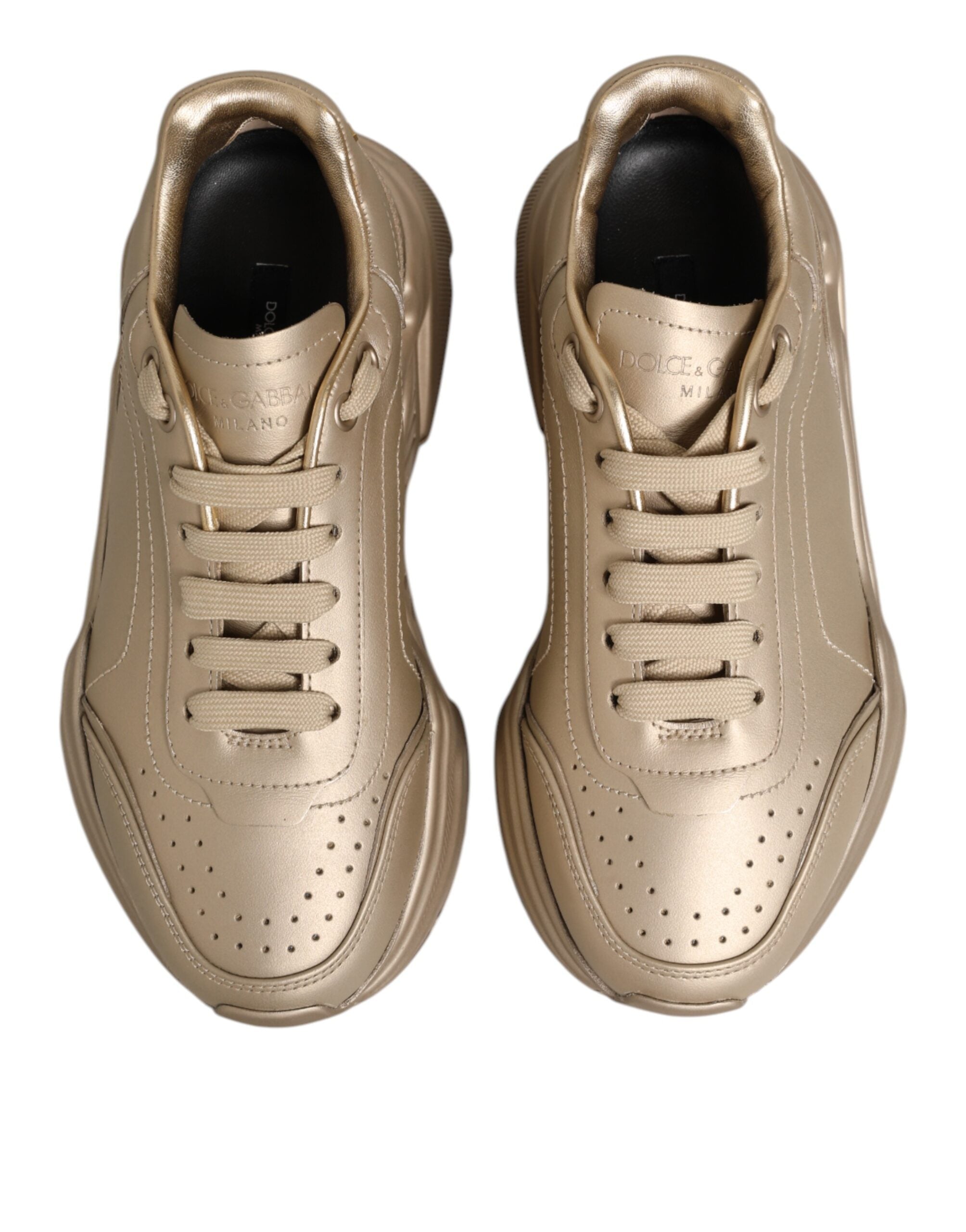 Dolce & Gabbana Goldene Leder-Daymaster-Sneaker für Damen