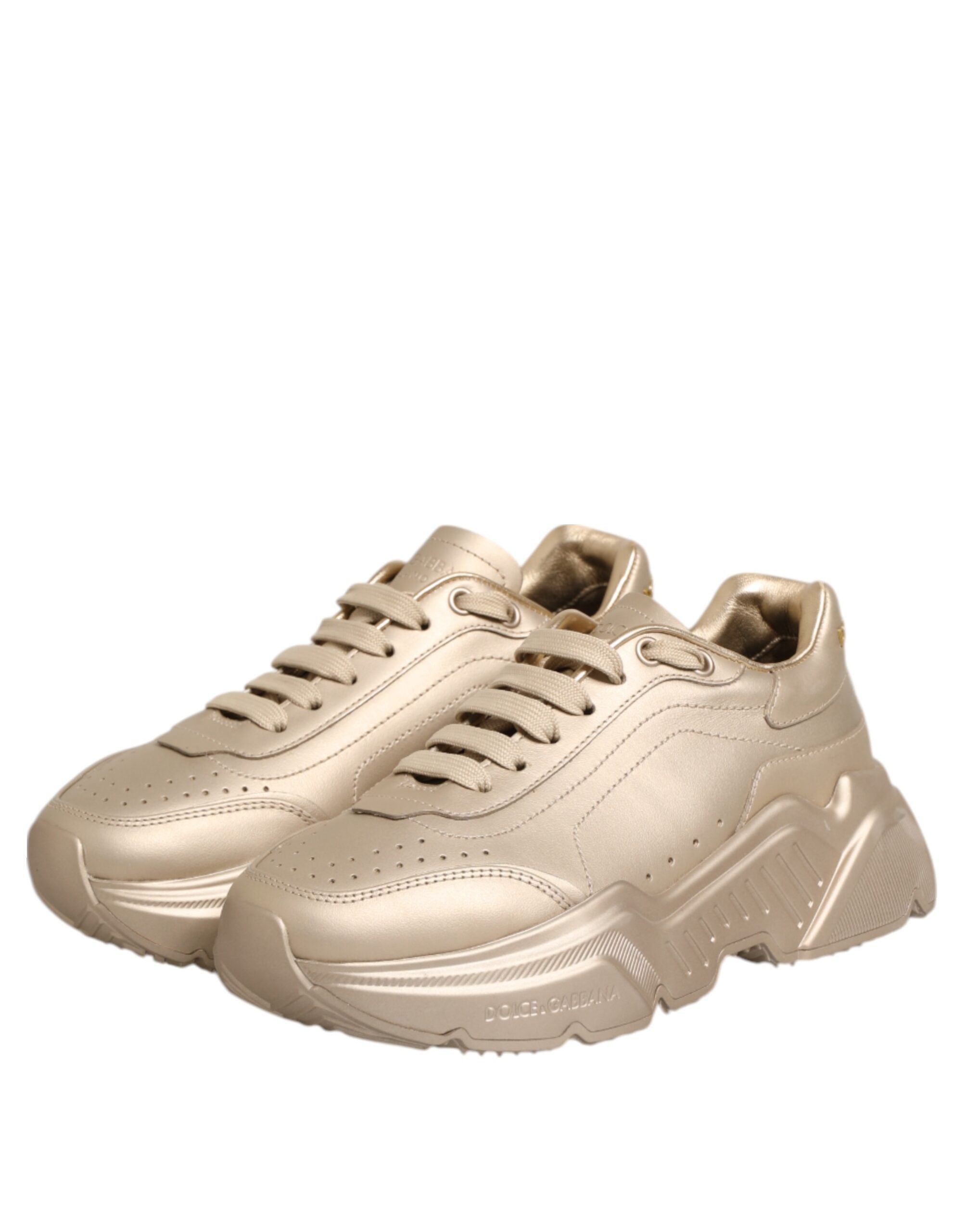 Dolce & Gabbana Goldene Leder-Daymaster-Sneaker für Damen