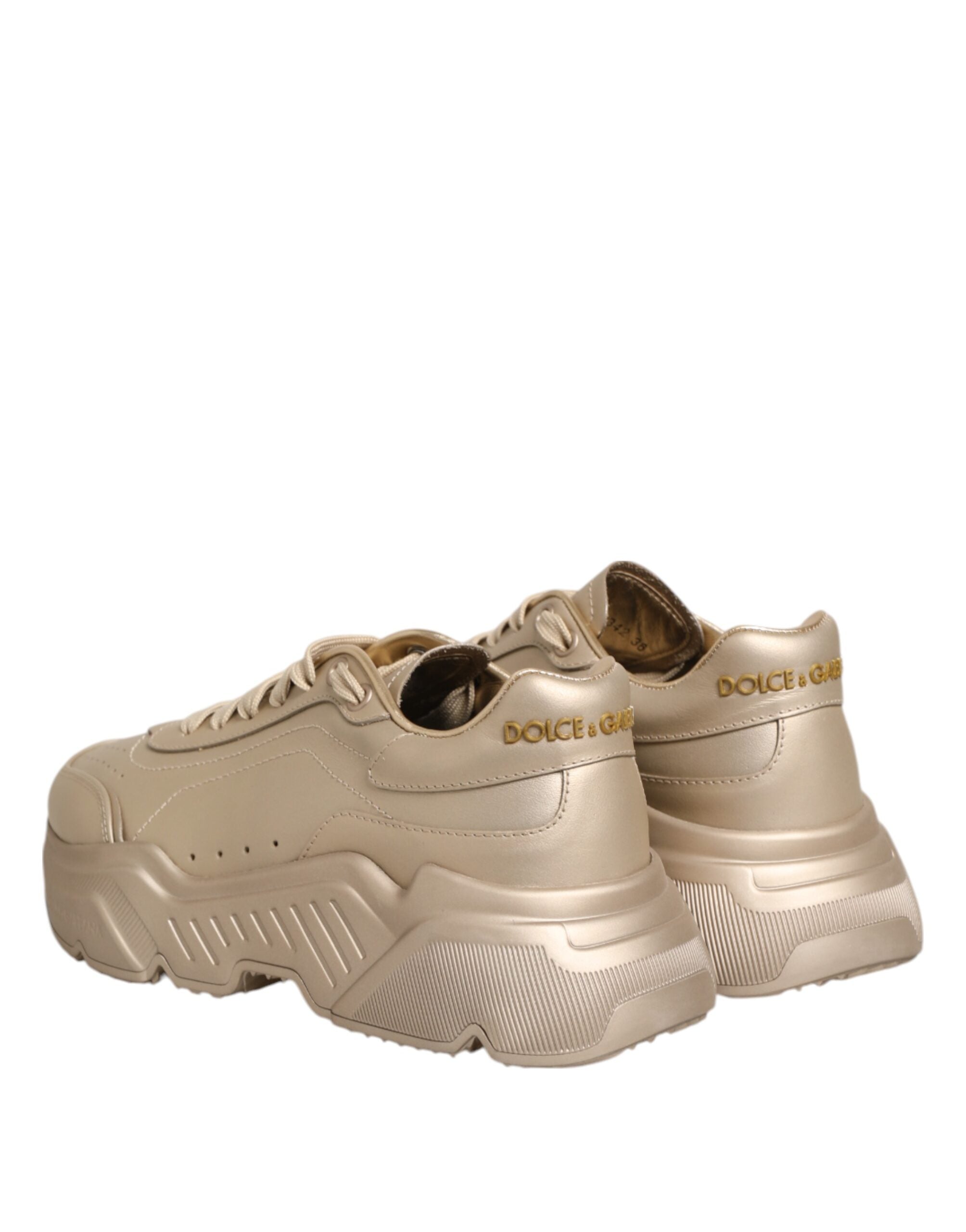 Dolce & Gabbana Goldene Leder-Daymaster-Sneaker für Damen