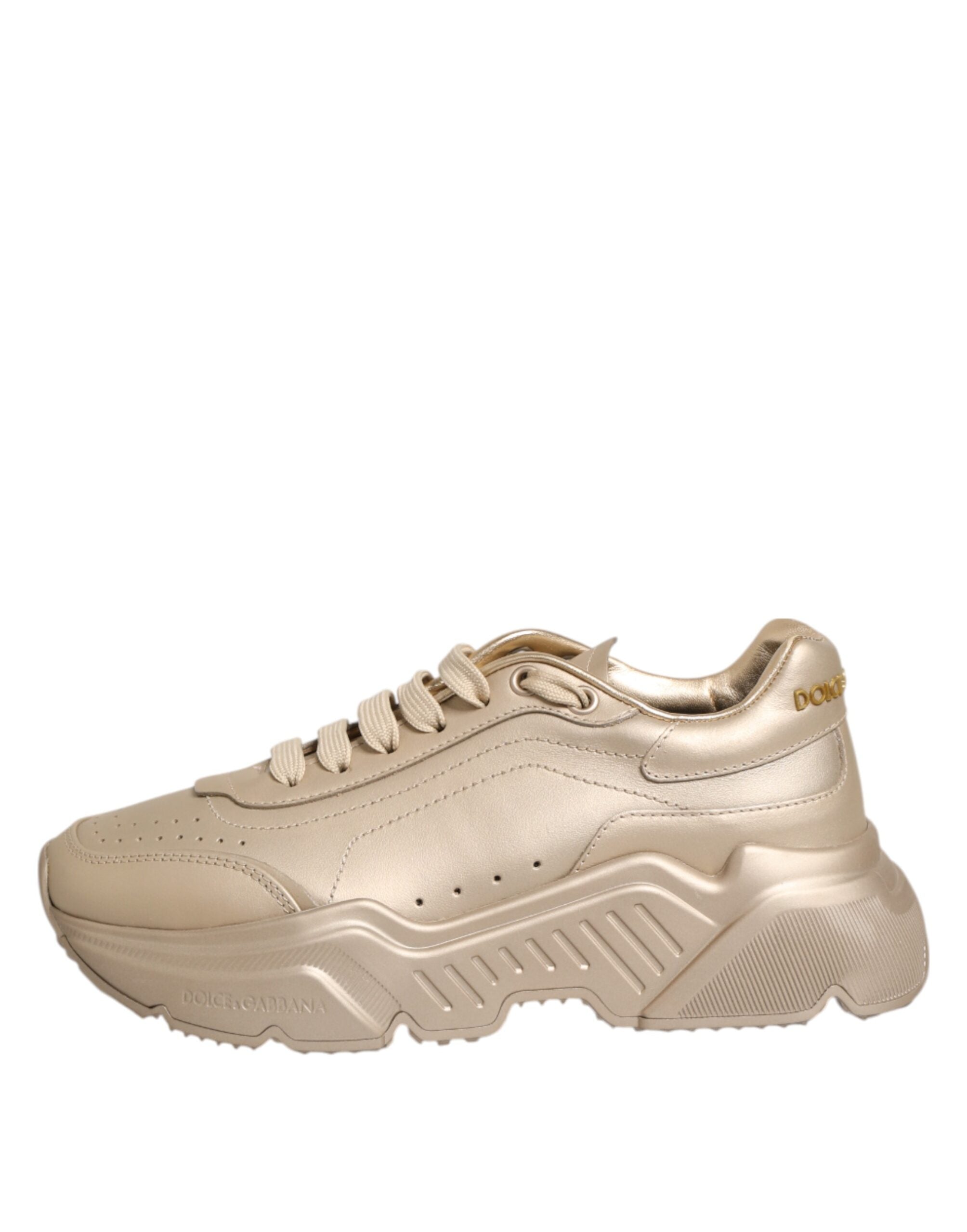 Dolce & Gabbana Goldene Leder-Daymaster-Sneaker für Damen
