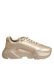 Dolce & Gabbana Goldene Leder-Daymaster-Sneaker für Damen