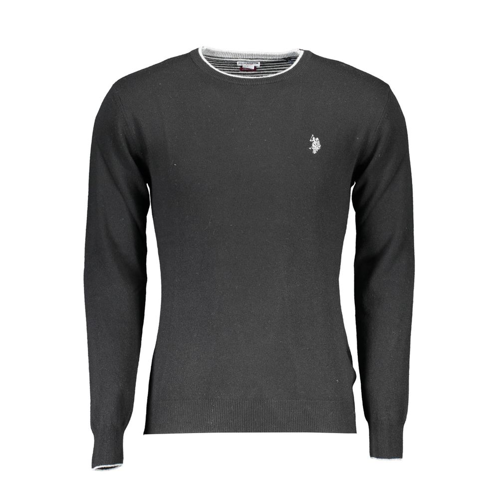 U.S. POLO ASSN. Schwarzer Herrenpullover aus Wolle
