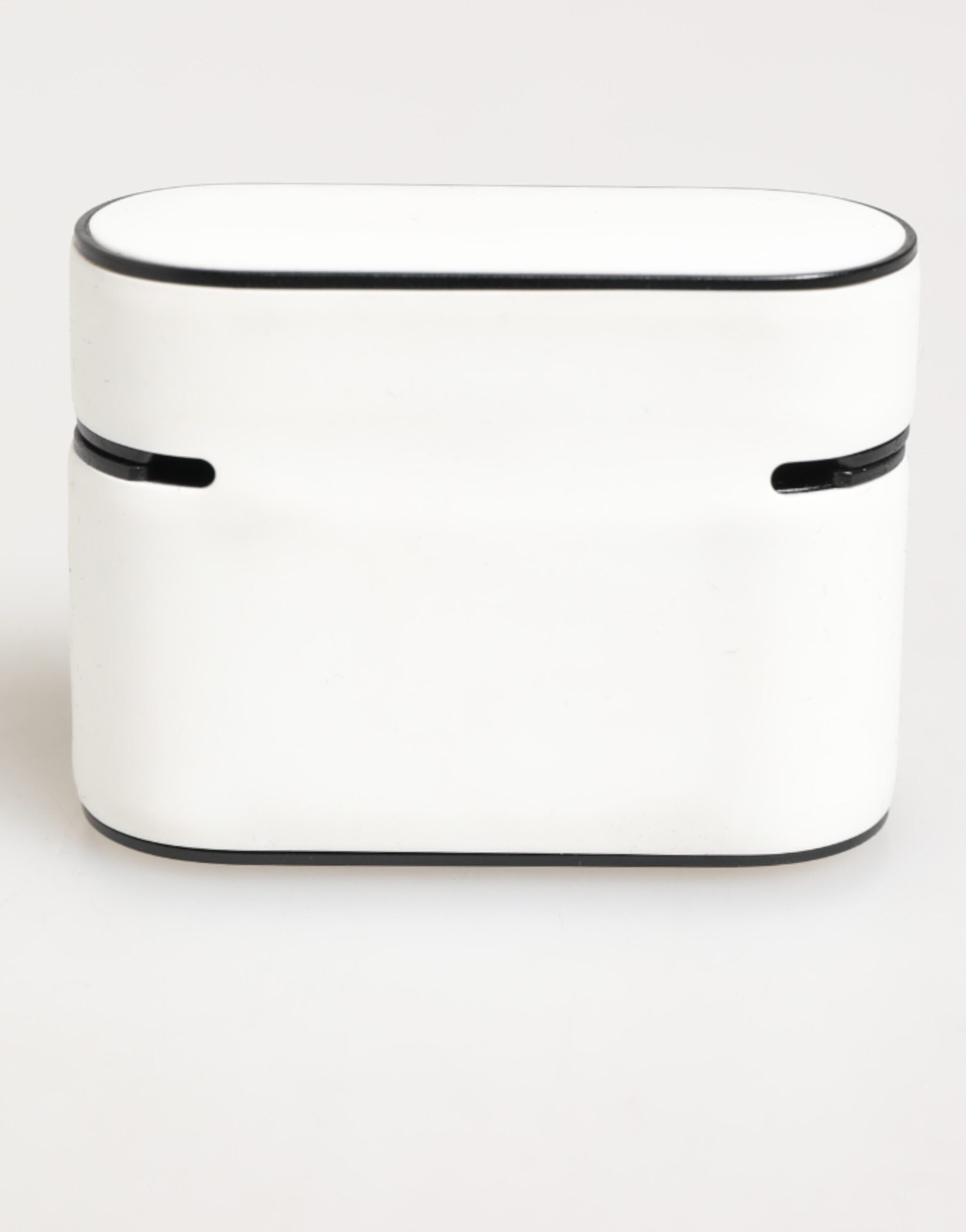 Dolce & Gabbana Weiß Schwarz Gummi Logo Geprägtes Accessoire AirPods Hülle