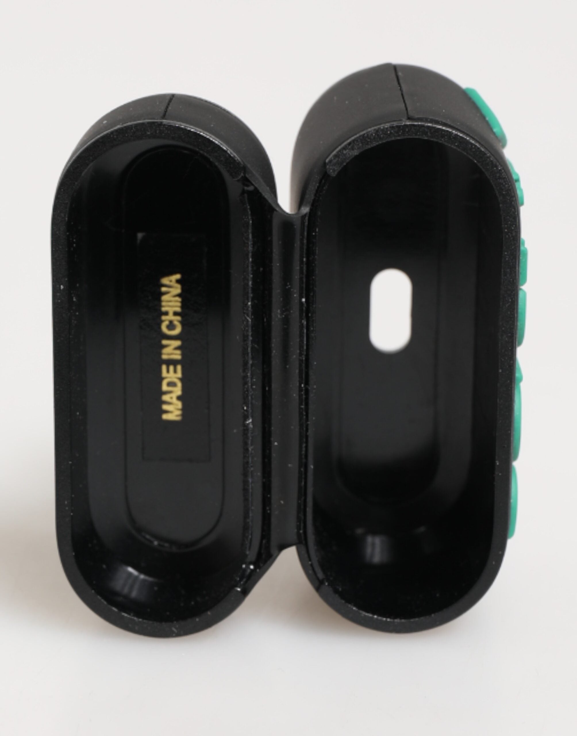 Dolce & Gabbana Zwarte Mint Rubberen Logo Reliëf Accessoire AirPods Hoesje