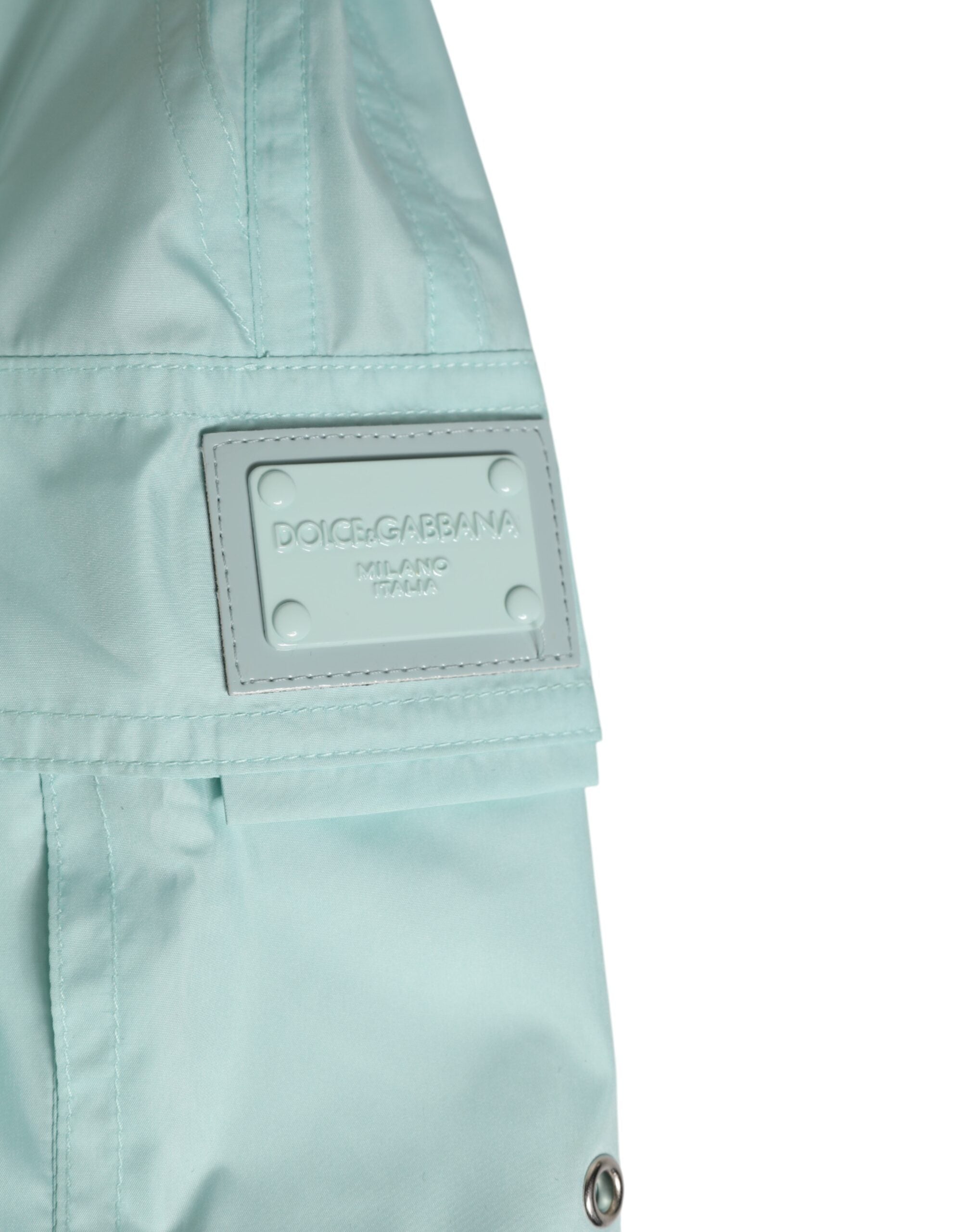 Dolce & Gabbana Aqua Blue Polyester Strandbekleidung Herren Shorts Bademode