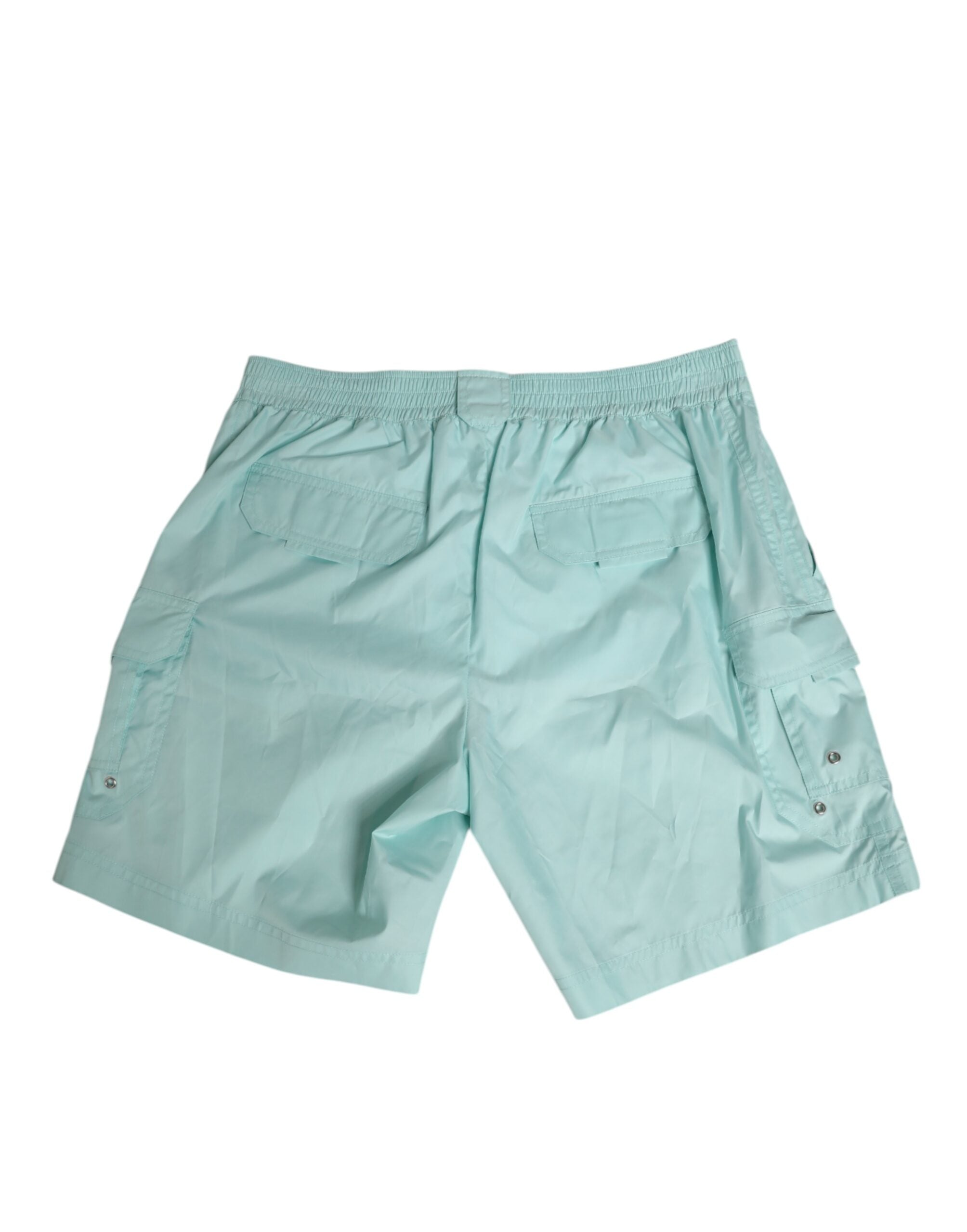Dolce & Gabbana Aqua Blue Polyester Strandbekleidung Herren Shorts Bademode