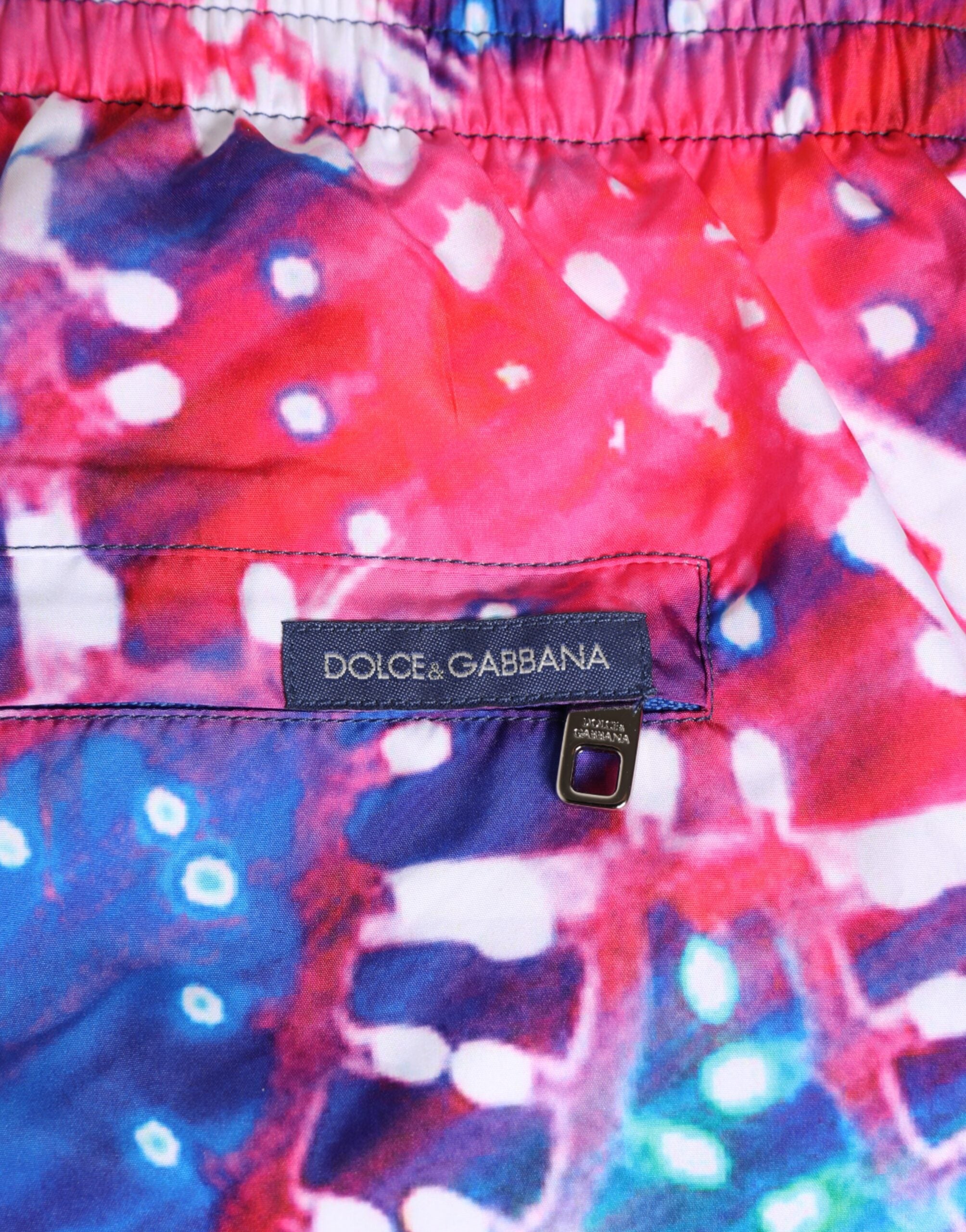Dolce & Gabbana Badehose aus Polyester mit mehrfarbigem Neon-Print