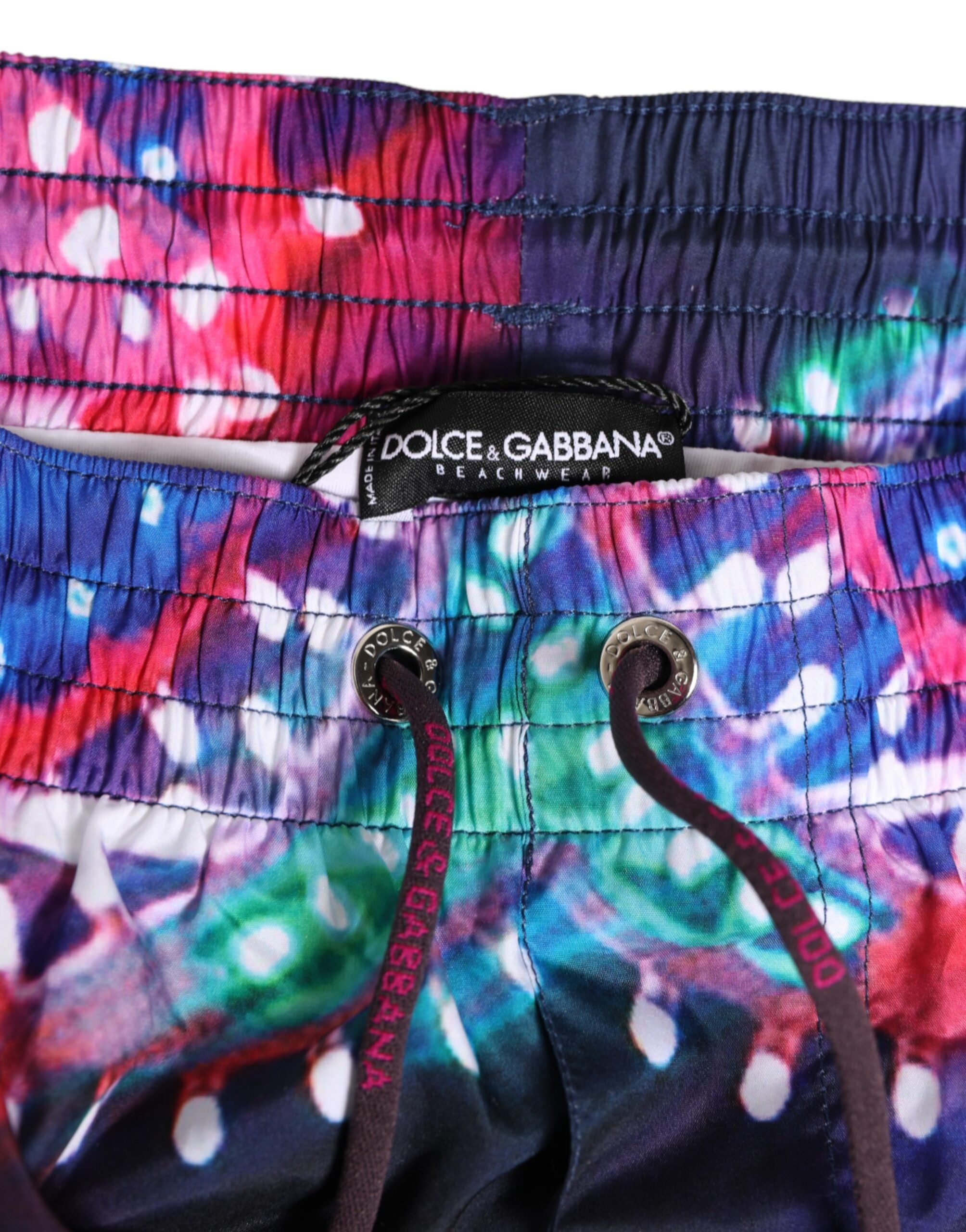 Dolce & Gabbana Badehose aus Polyester mit mehrfarbigem Neon-Print