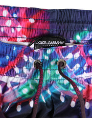 Dolce & Gabbana Badehose aus Polyester mit mehrfarbigem Neon-Print