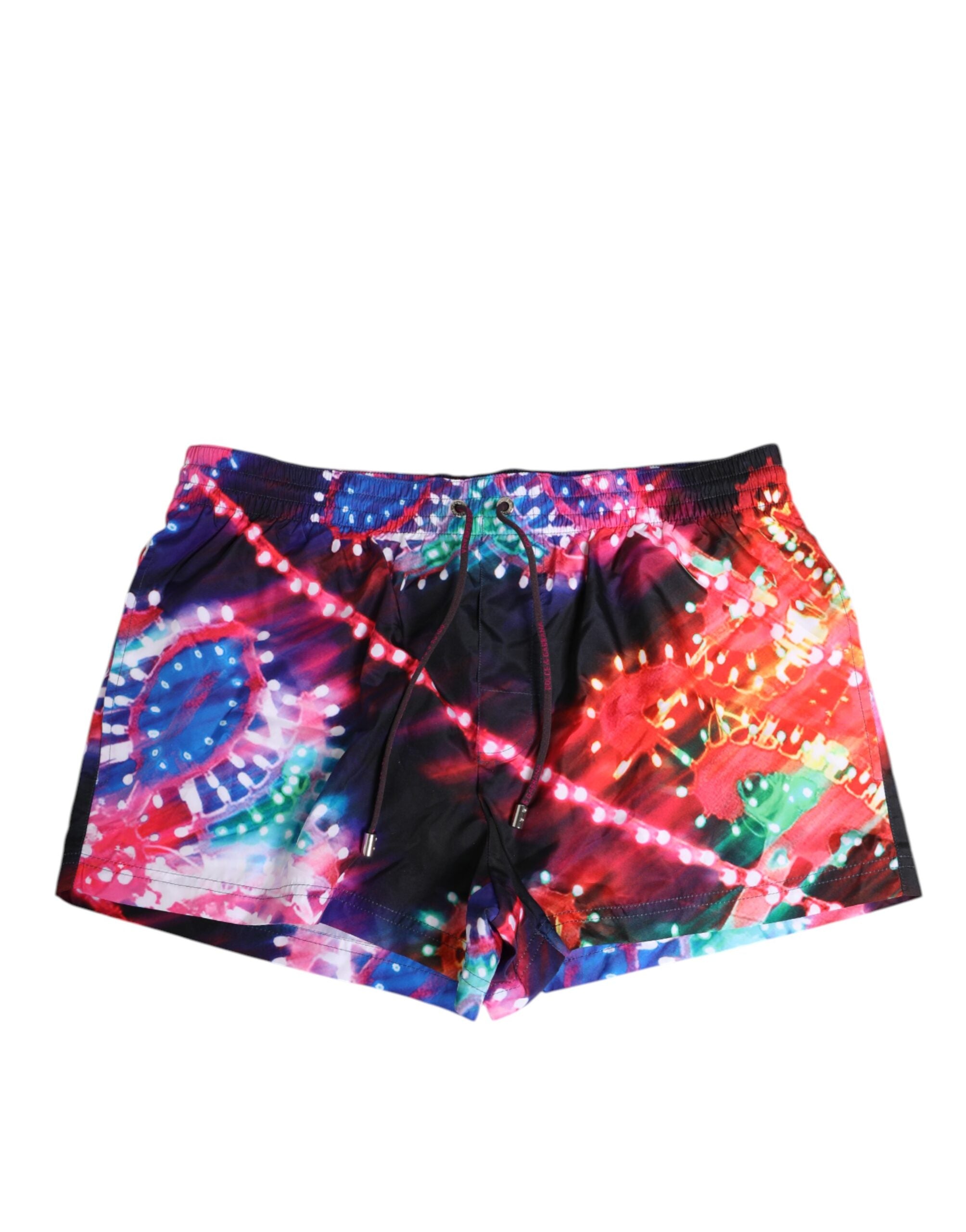 Dolce & Gabbana Badehose aus Polyester mit mehrfarbigem Neon-Print