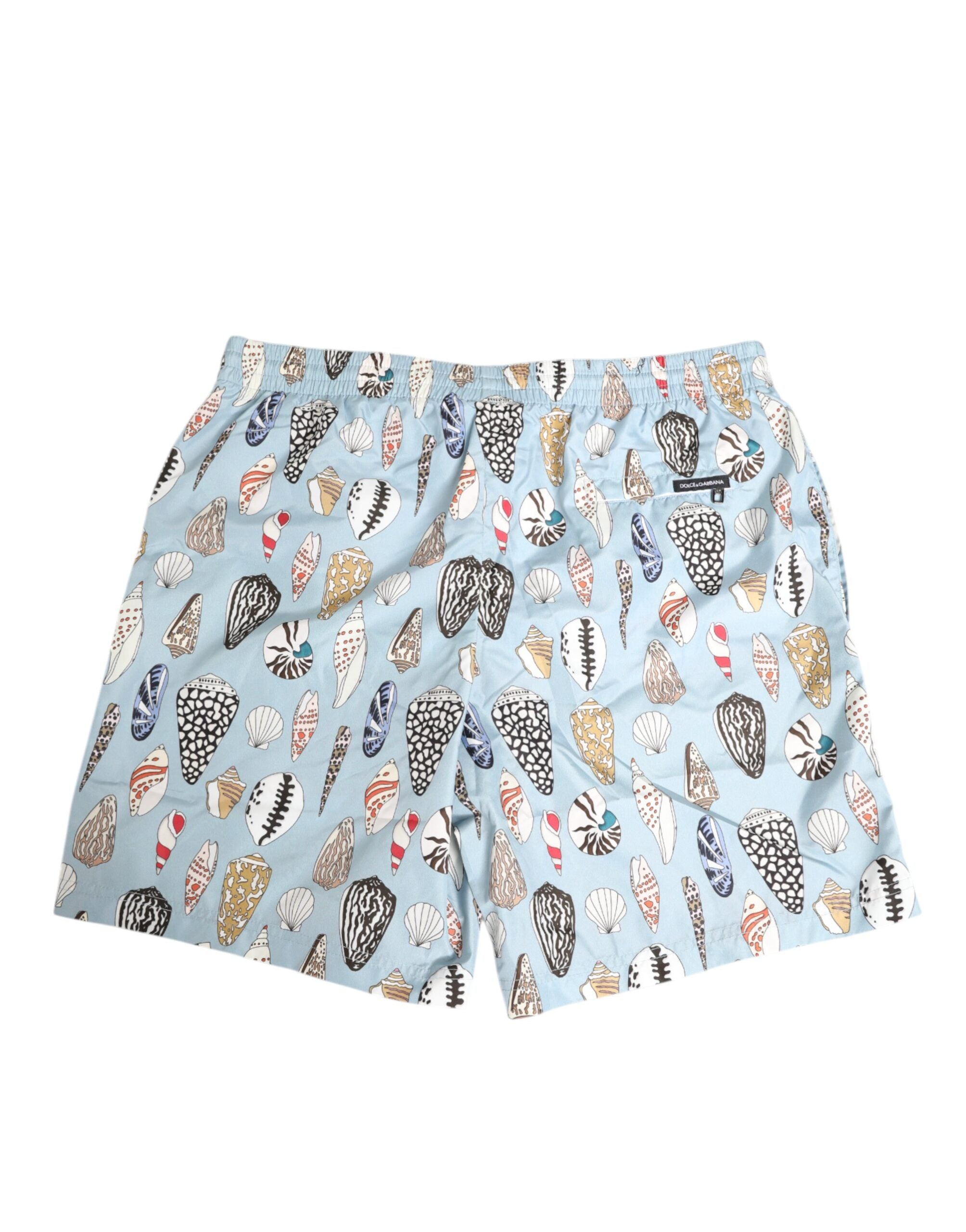 Dolce & Gabbana Badehose Herren Shorts Nylon Seestern Muster Blau