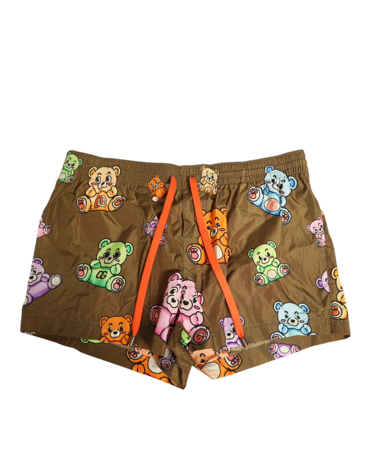 Dolce & Gabbana Braune Mehrfarbige Teddybär Herren Badeshorts