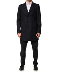 Dolce & Gabbana Donkerblauwe Wollen Heren Jas Colbert Blazer Pak