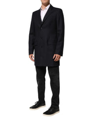 Dolce & Gabbana Donkerblauwe Wollen Heren Jas Colbert Blazer Pak