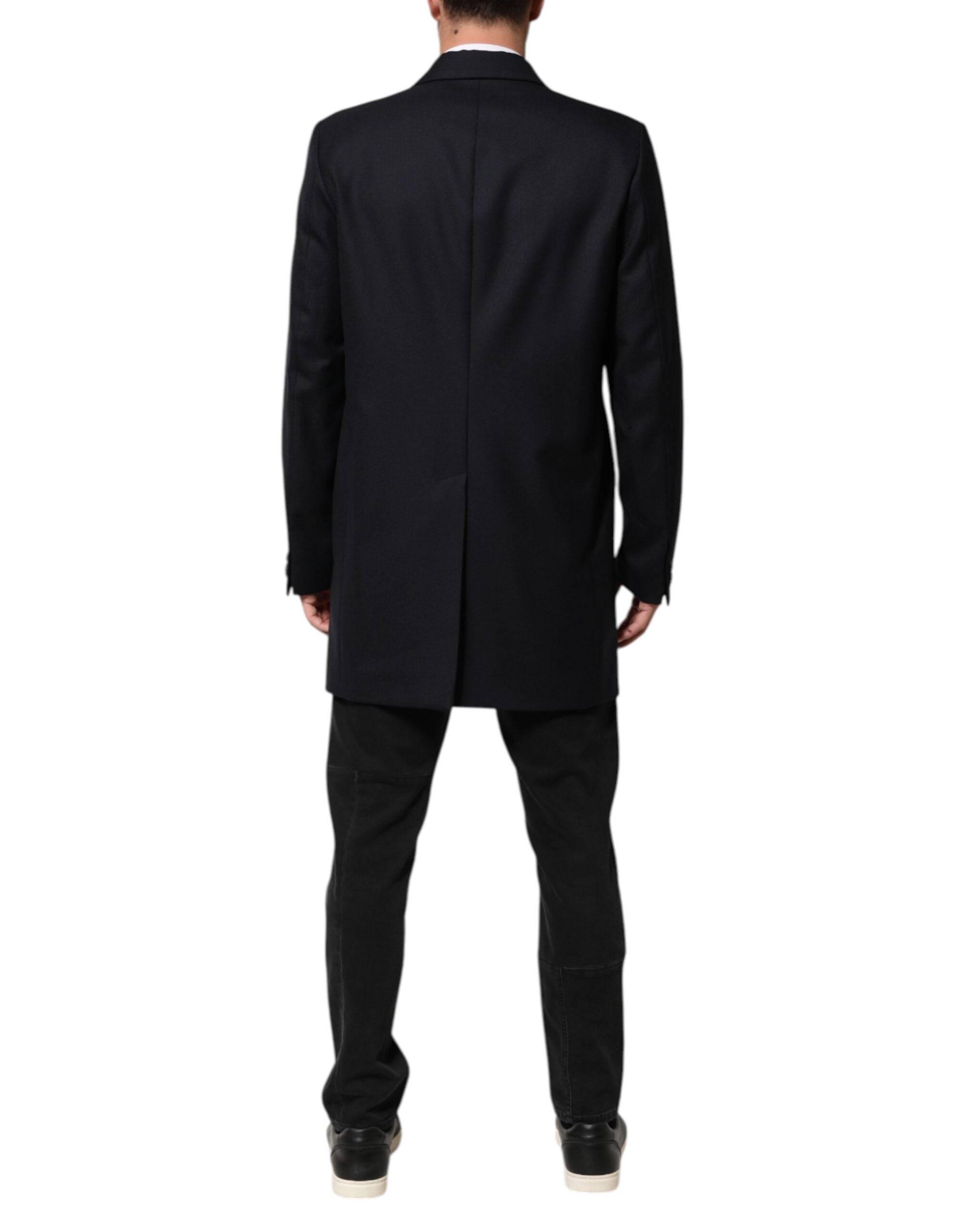 Dolce & Gabbana Donkerblauwe Wollen Heren Jas Colbert Blazer Pak