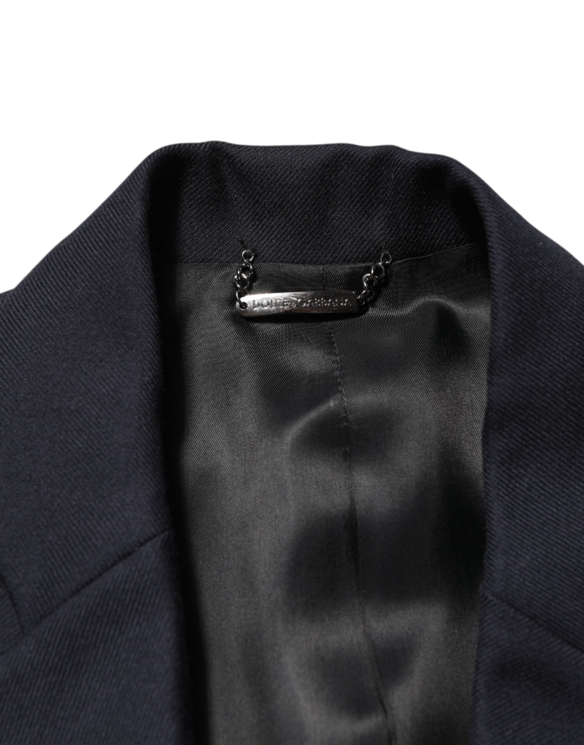 Dolce & Gabbana Donkerblauwe Wollen Heren Jas Colbert Blazer Pak