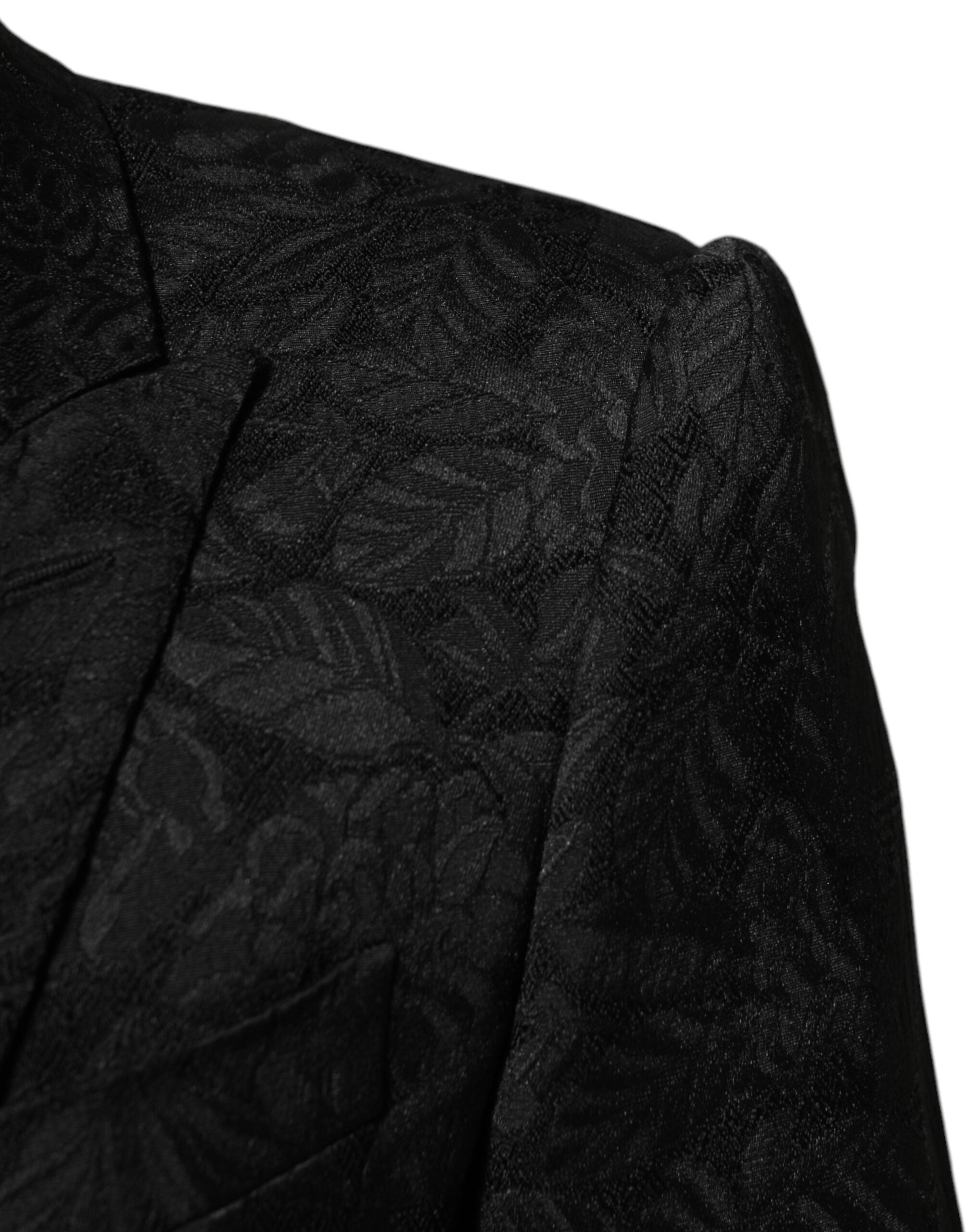 Dolce & Gabbana Zwart 3-delig Brokaat Jacquard Pak MARTINI