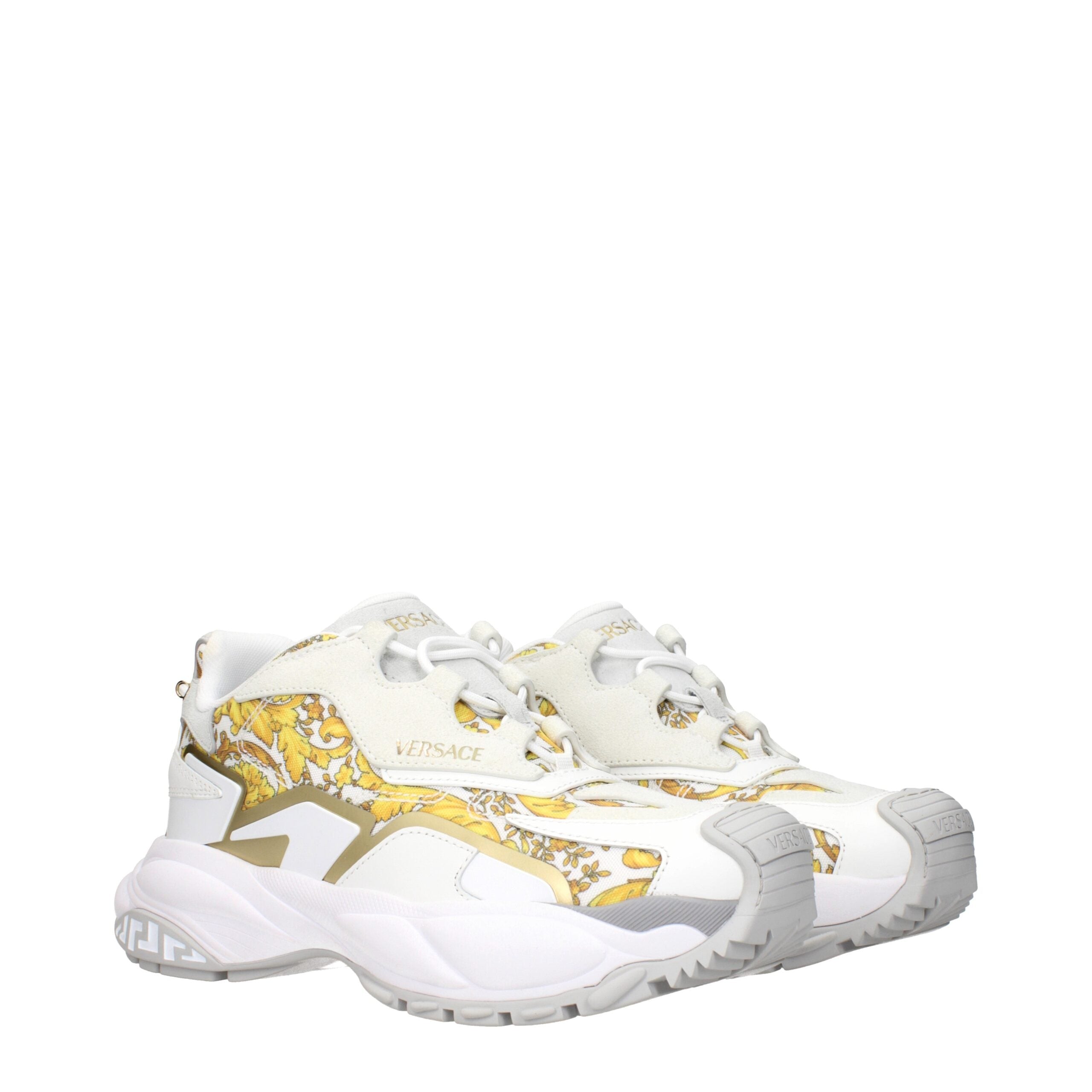 Versace Gold Fabric Low Top Sneakers
