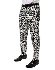 Dolce & Gabbana Zwart Witte Broek van Katoenmix met Abstracte Print