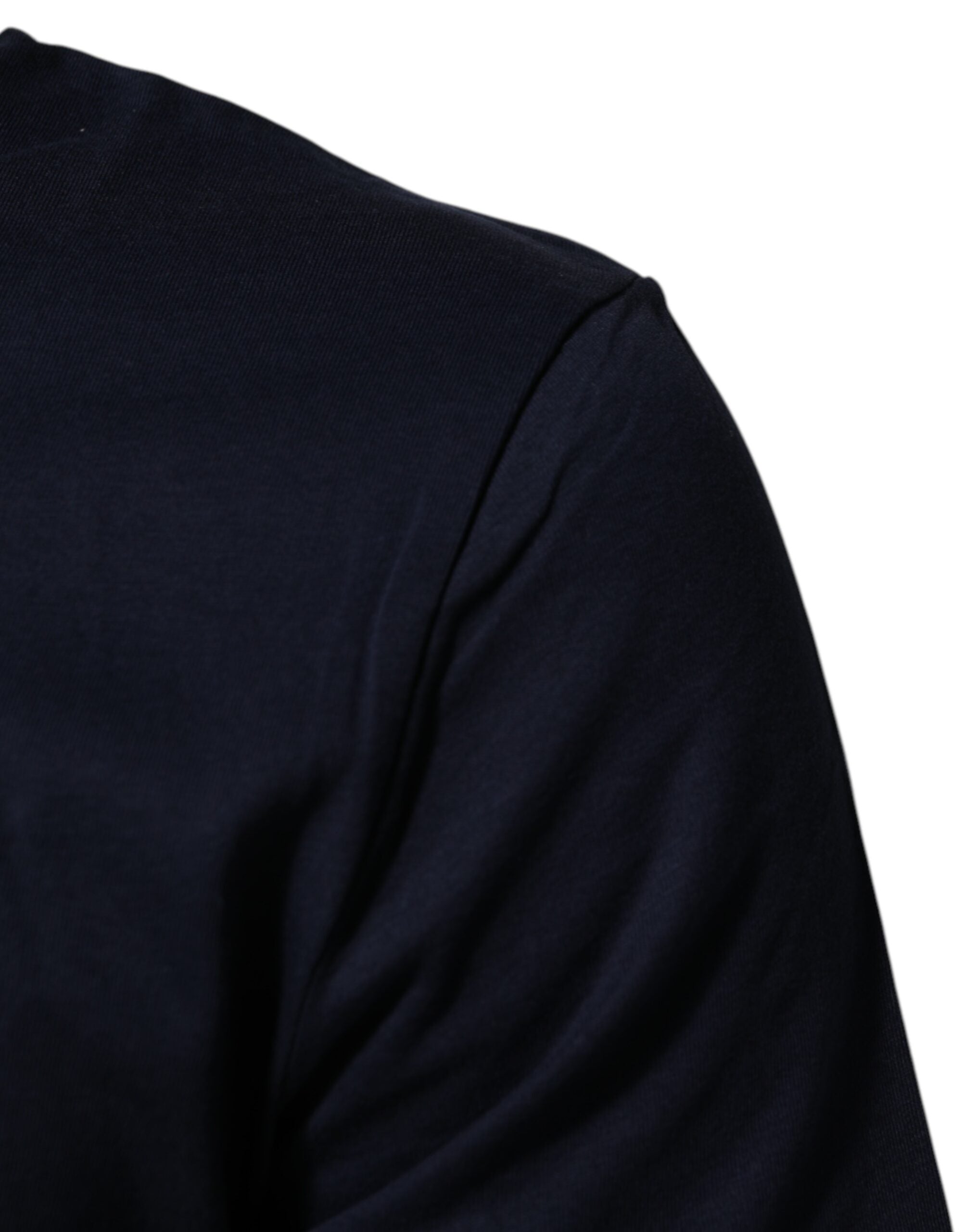 Dolce & Gabbana Dunkelblaues Baumwoll-T-Shirt mit DG-Logo-Print für Herren