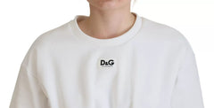 Dolce & Gabbana Wit Katoenen Korset Stretch Top T-shirt