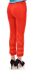 Versace Collection Rode Broek Cropped 3/4 Korte Nude Capri Broek