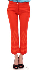 Versace Collection Rode Broek Cropped 3/4 Korte Nude Capri Broek