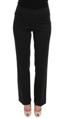 BENCIVENGA Black Stretch Straight Fit Dress Trousers Pants