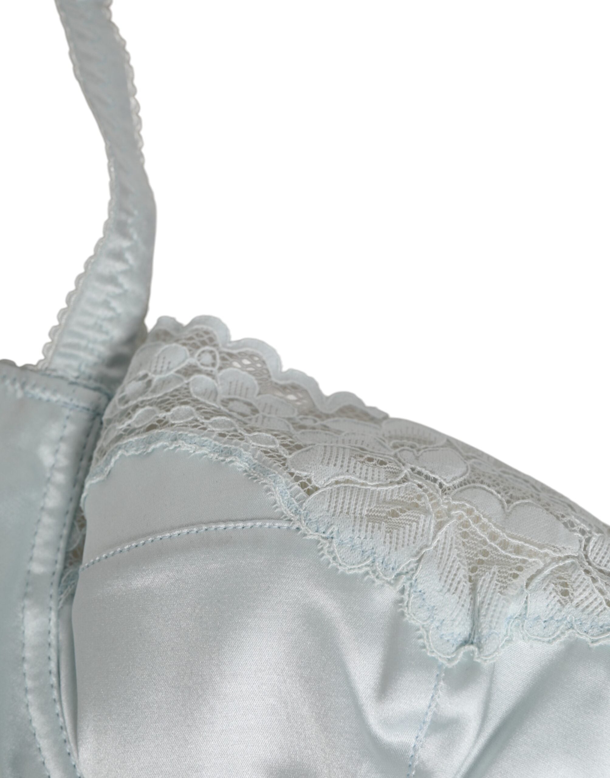 Dolce & Gabbana Light Blue Seiden-Balconette-Dessous, leicht gefüttert