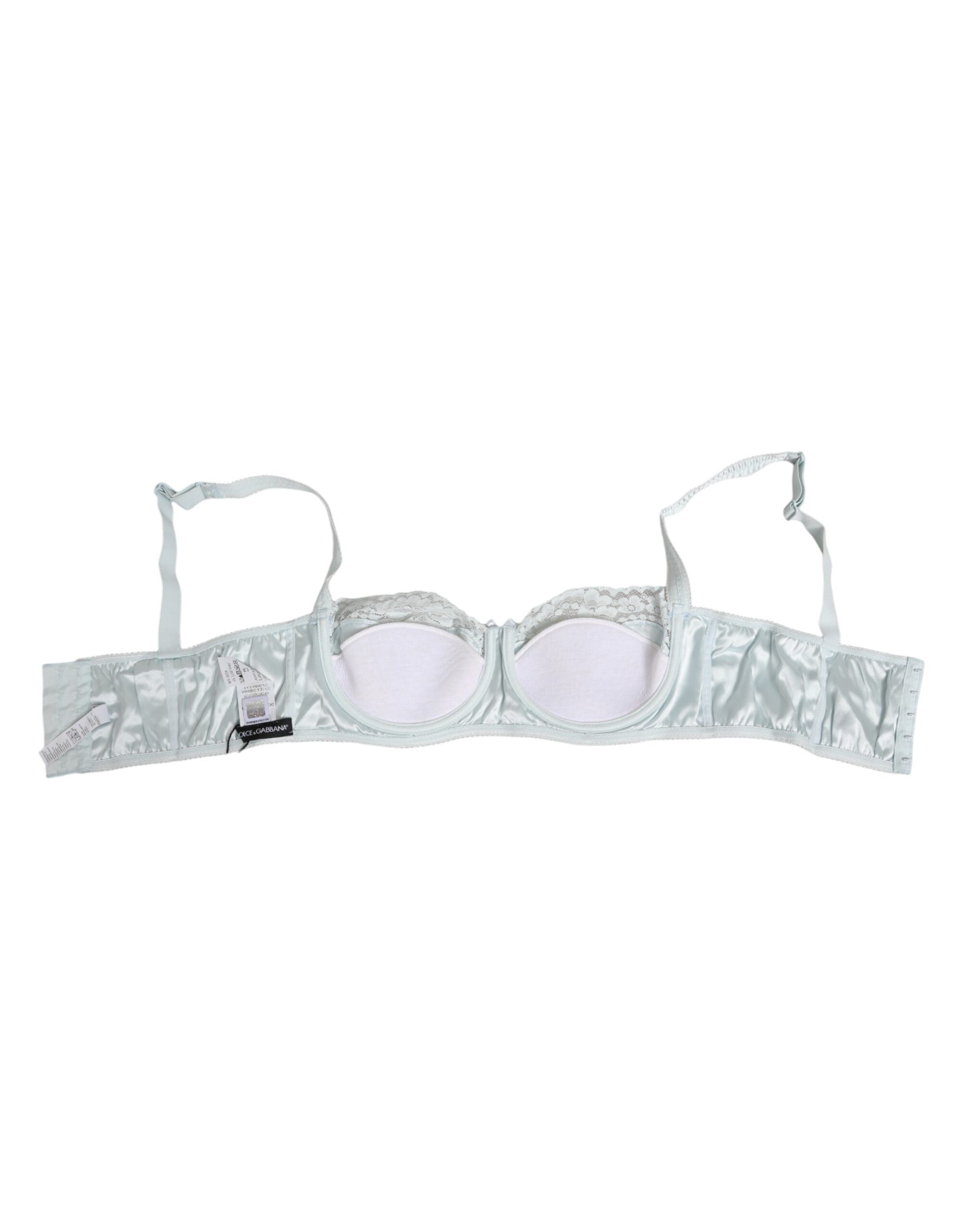 Dolce & Gabbana Light Blue Seiden-Balconette-Dessous, leicht gefüttert