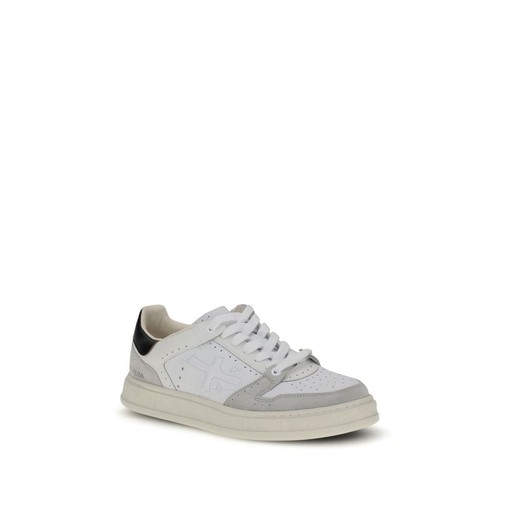 Premiata Weiße Kalbsleder Bos Taurus Low-Top-Sneakers
