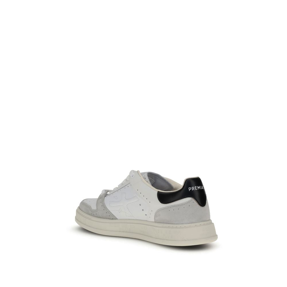 Premiata Weiße Kalbsleder Bos Taurus Low-Top-Sneakers