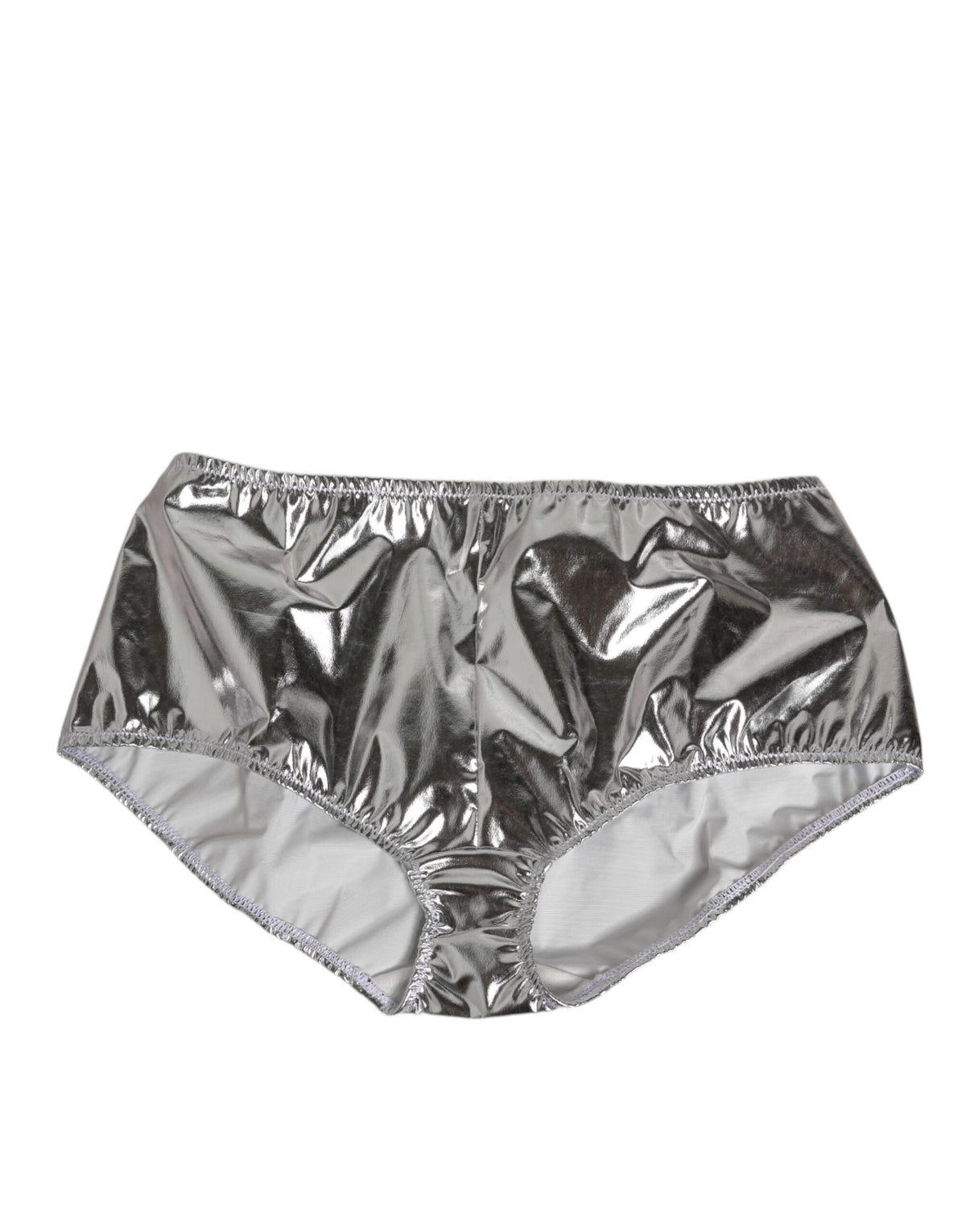 Dolce & Gabbana Silber Metallic High Waist Bikinihose Damen Unterwäsche