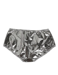 Dolce & Gabbana Silber Metallic High Waist Bikinihose Damen Unterwäsche