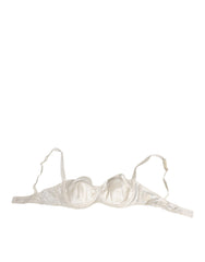 Dolce & Gabbana weißer Balconette-BH aus Seidensatin