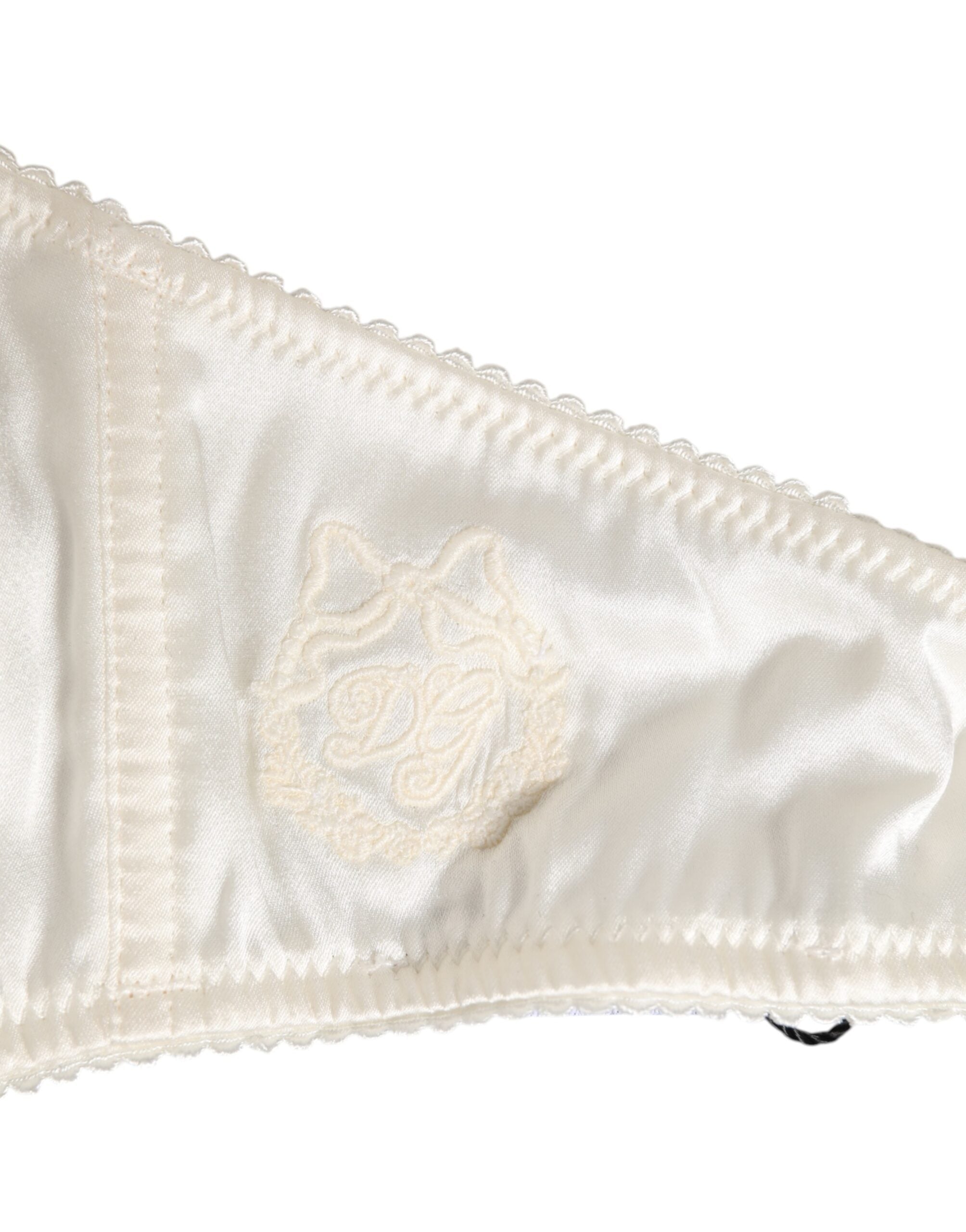 Dolce & Gabbana weißer Balconette-BH aus Seidensatin