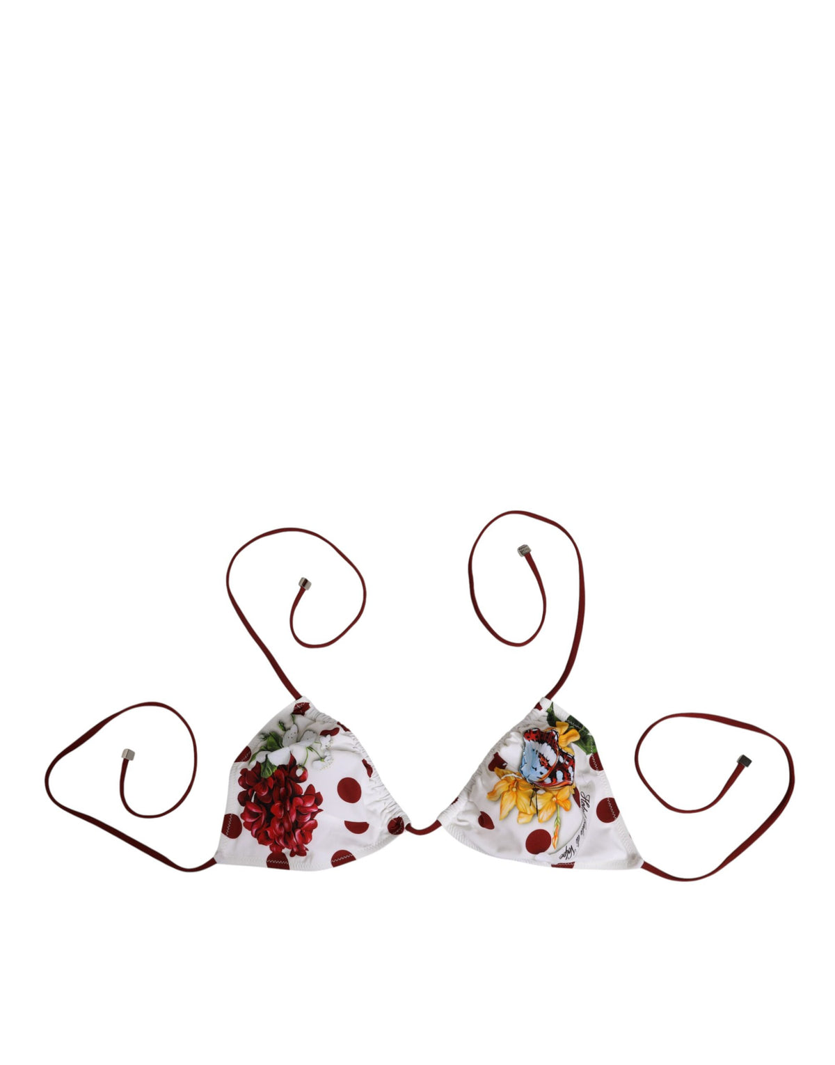 Dolce & Gabbana weiß rot gepunkteter Triangel mit Blumenmuster