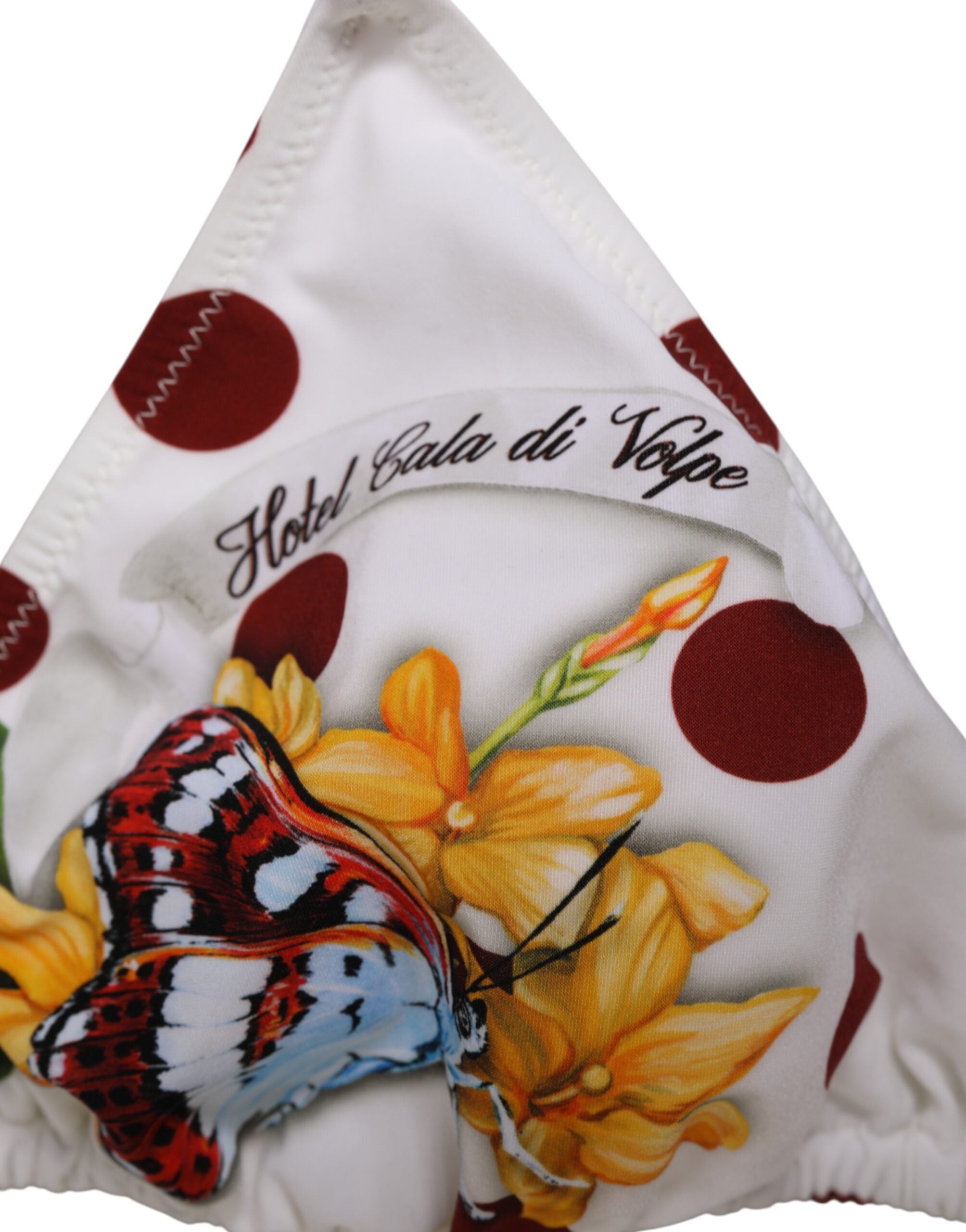 Dolce & Gabbana weiß rot gepunkteter Triangel mit Blumenmuster