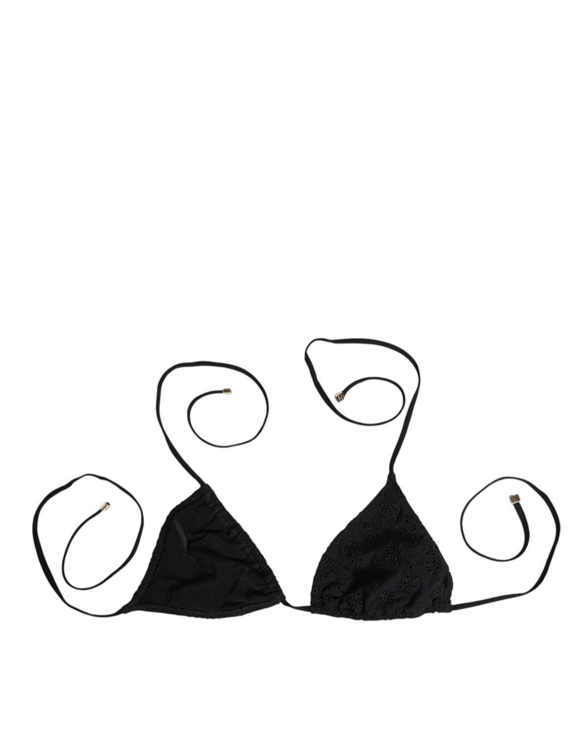 Dolce & Gabbana Schwarze bestickte Dreieck-Badebekleidung-Unterwäsche
