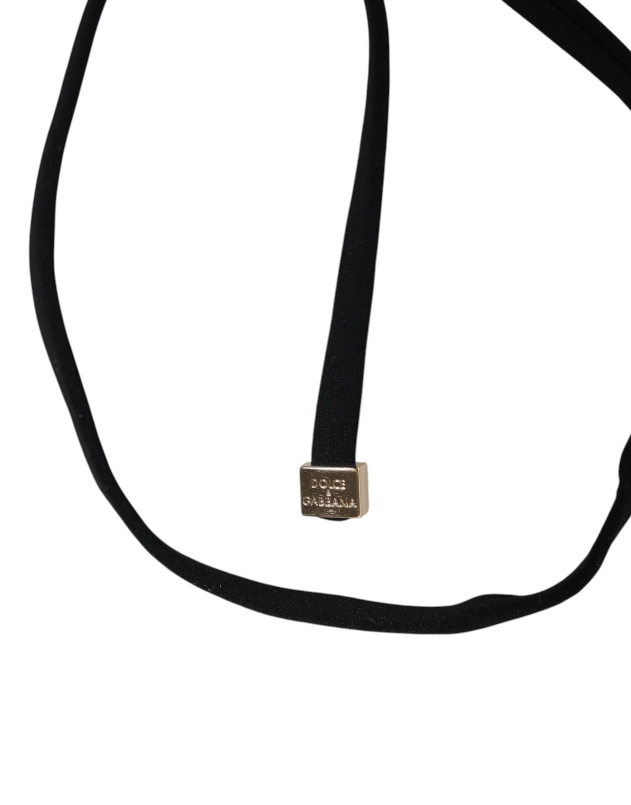 Dolce & Gabbana Schwarze bestickte Dreieck-Badebekleidung-Unterwäsche