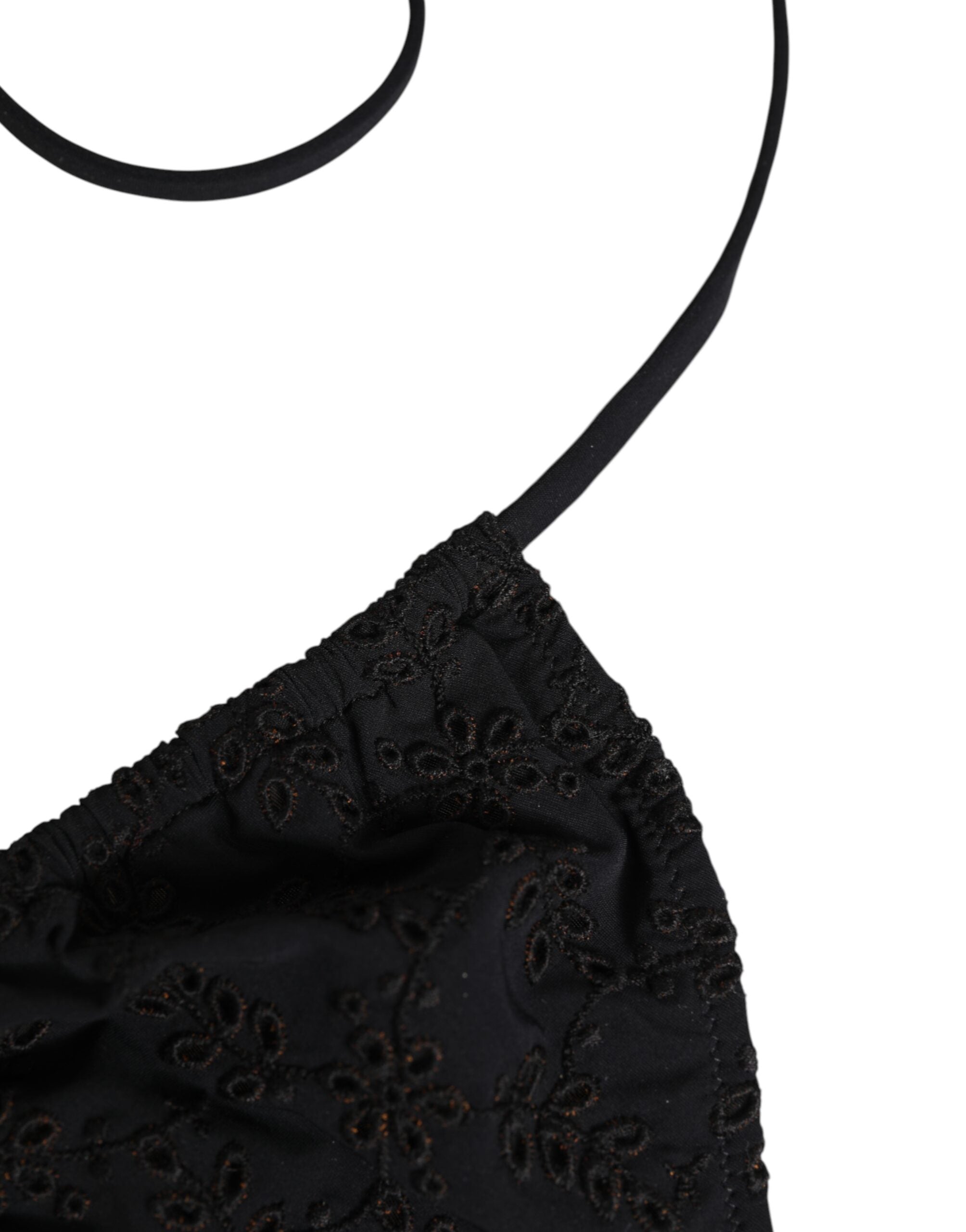 Dolce & Gabbana Schwarze bestickte Dreieck-Badebekleidung-Unterwäsche