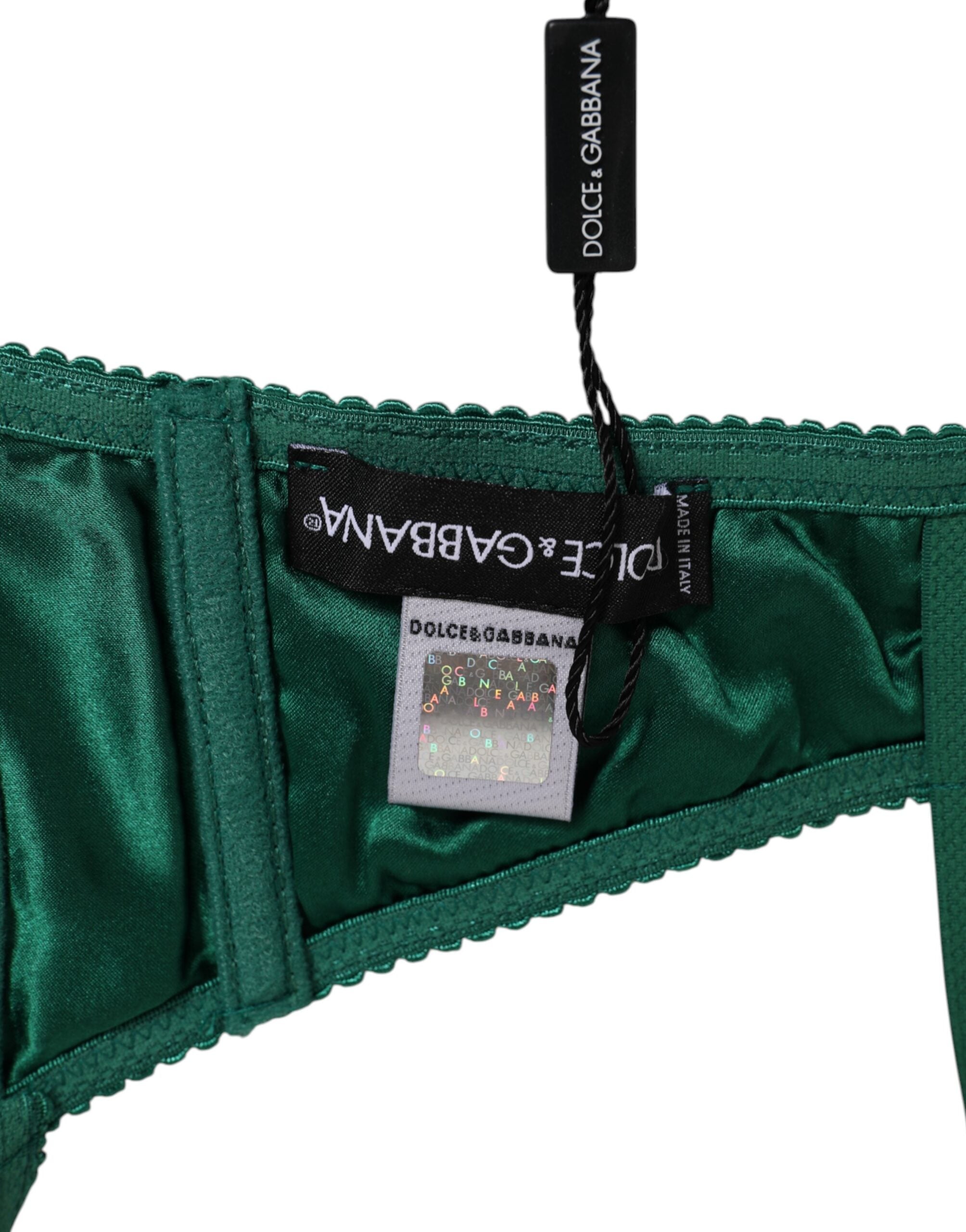 Dolce & Gabbana grüner Satin halbgpolsterter Bügel-BH mit Moschusduft