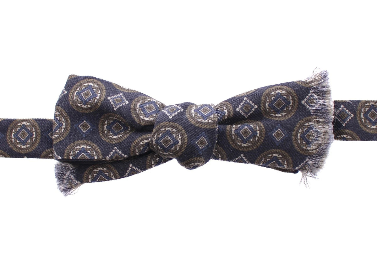 Dolce & Gabbana Blaue Seiden-Barock-Fantasi-gebundene Fliege Papillon