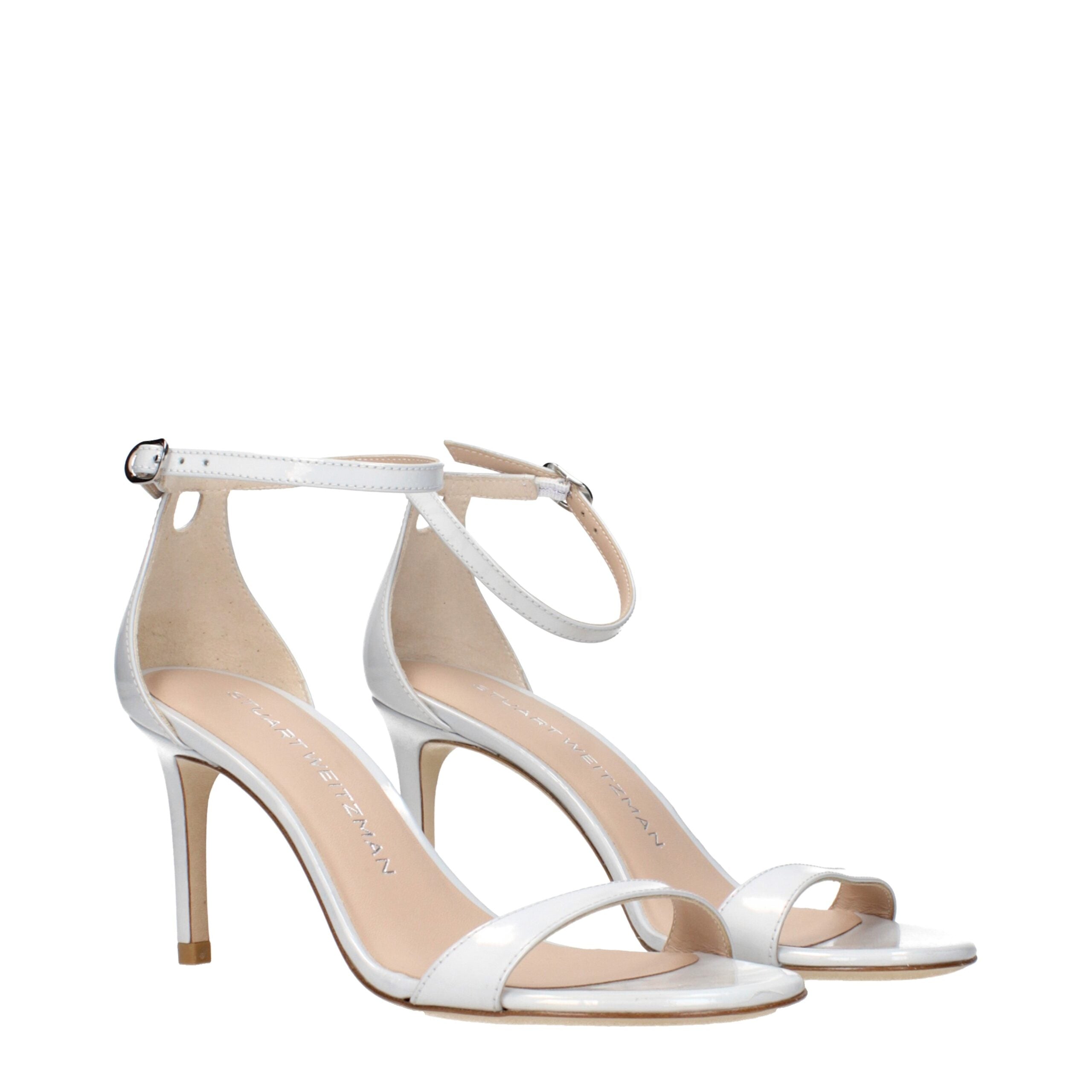 Stuart Weitzman Sandaletten aus weißem Leder
