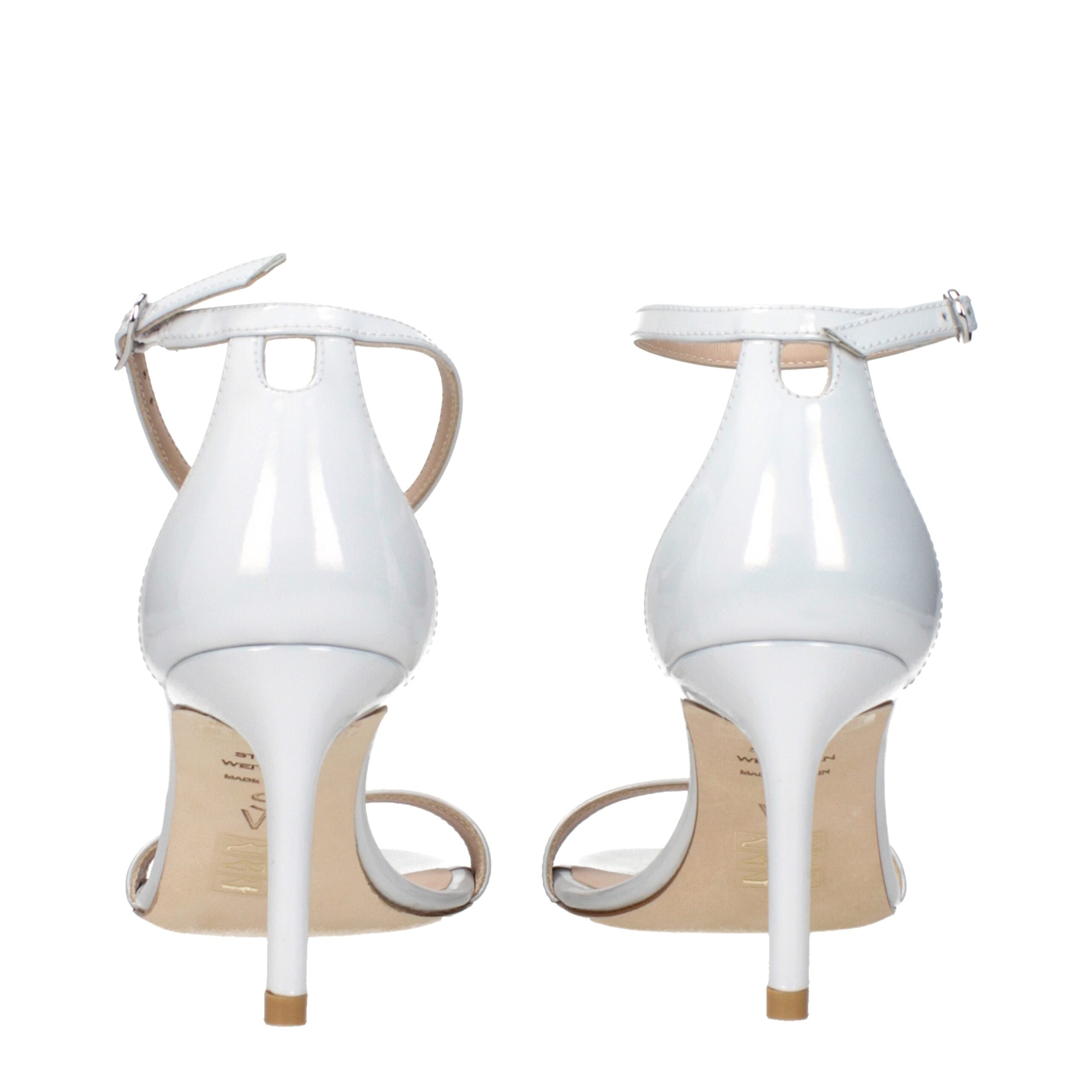 Stuart Weitzman Sandaletten aus weißem Leder
