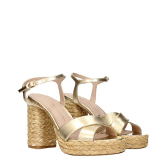 Stuart Weitzman gouden leren platformsandalen