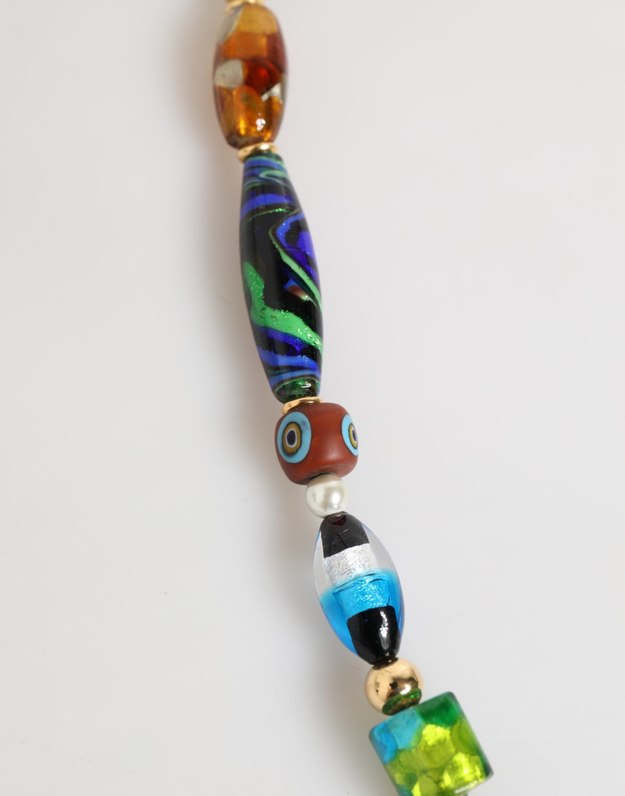 Dolce & Gabbana Damen-Halskette aus Messing mit bunten Murano-Glasperlen