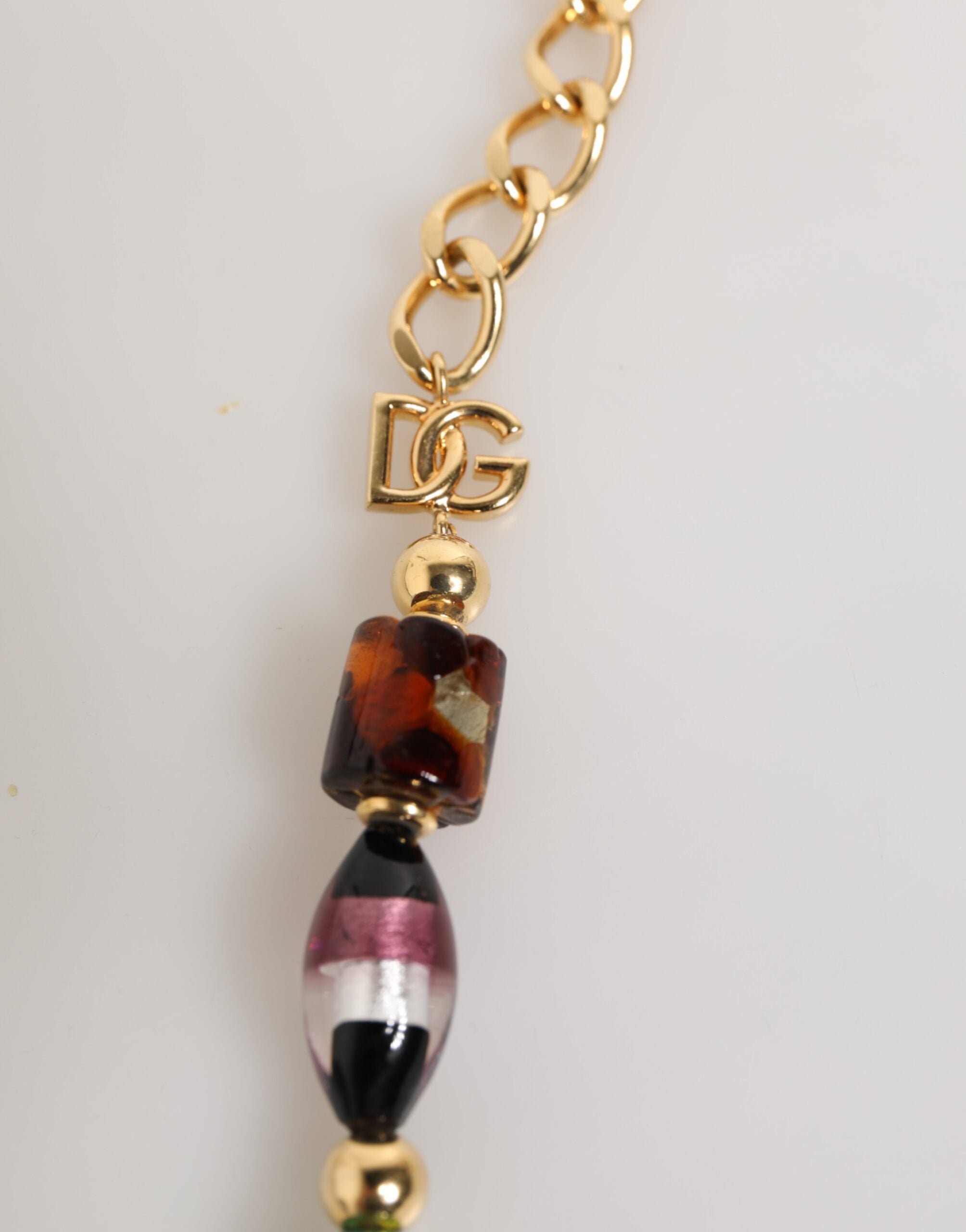 Dolce & Gabbana Damen-Halskette aus Messing mit bunten Murano-Glasperlen