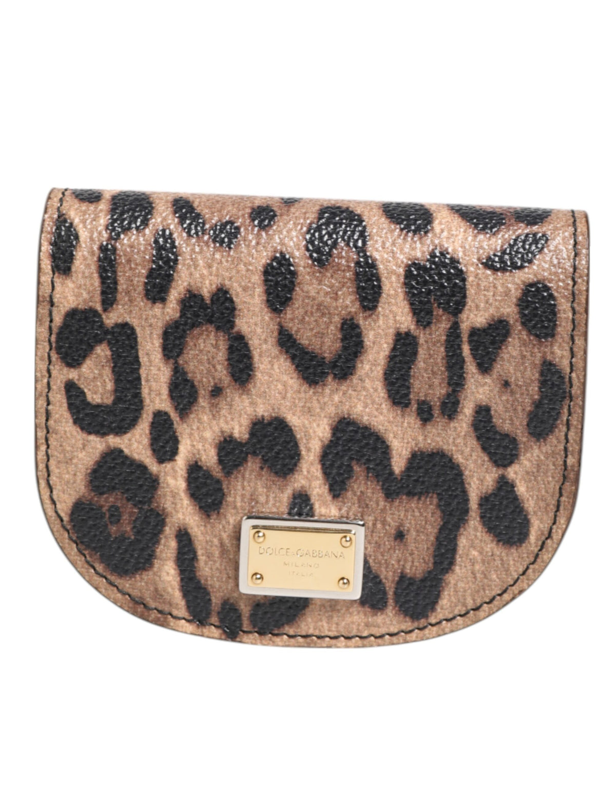 Dolce & Gabbana Bruine Portemonnee met Luipaardprint en Kleine Muntenetui van Kalfsleer